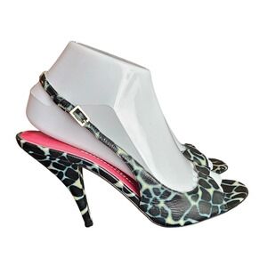 Kate Spade Patent Leather Animal Print Heels Sandals Size 8.5B